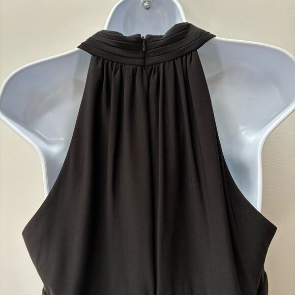 Jessica Howard formal evening black‎ halter midi dress embellished waist size 8 - Picture 7 of 11